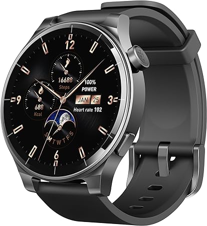 S5 Smart Watch (Answer/Make Calls), 1.43’’ AMOLED Smart Watches for Men Women 100  Sport Modes Fitness Watch with Blood Oxygen/Sleep/Heart Rate Monitor, IP68 Waterproof Smartwatch Black