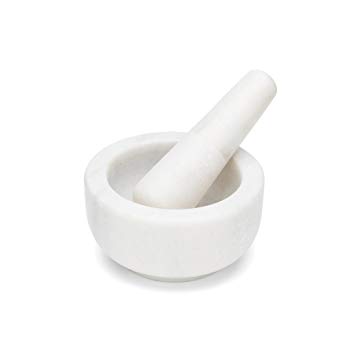 Fox Run 3874 Mortar and Pestle, Marble, White