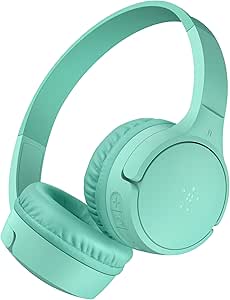 Belkin SoundForm Mini - Wireless Bluetooth Headphones for Kids with 30H Battery Life, 85dB Safe Volume Limit, Built-in Microphone - Kids On-Ear Earphones for iPhone, iPad, Fire Tablet & More - Mint