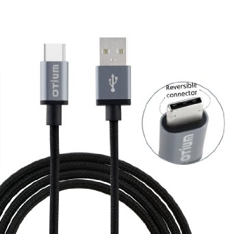 USB Type C Cable Otium 33ft Braided Cable with Reversible Connector for Apple New Macbook 12 Inch Nokia N1 tablet Google Chromebook Pixel and Other Devices with Type-C Port Gray
