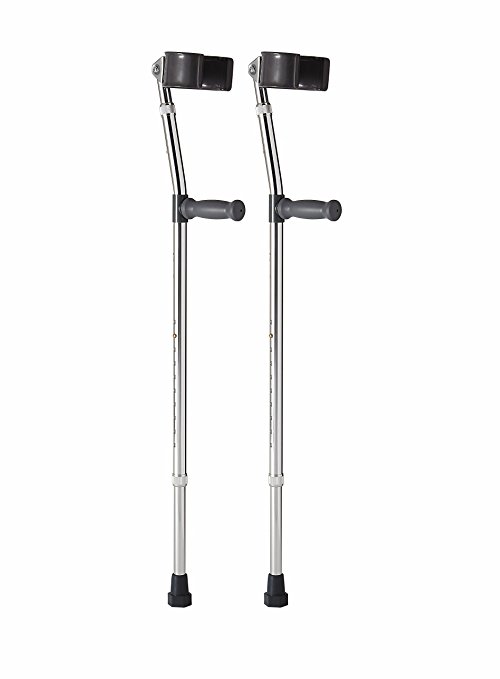 Medline MDS805161 Aluminum Forearm Crutches, Adult,  Pack of 2