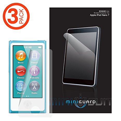 MiniGuard iPod Nano 7 or 8 / 7th or 8th Gen High Definition Ultra Clear Screen Protector 3 Pack for iPod Nano 7 or 8 / 7th or 8th Genth Gen / 7 or 8 / 7th or 8th Genth Generation (Newest Model)