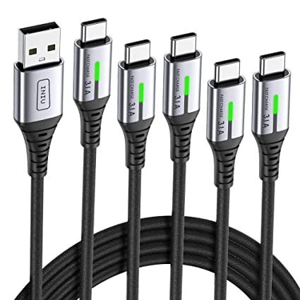 【Bundle-2 Items】INIU [5 Pack] 3.1A QC 3.0 Fast Charging USB Type C Cable.  INIU [5 Pack] 3.1A QC 3.0 Fast Charging USB Type C Cable.