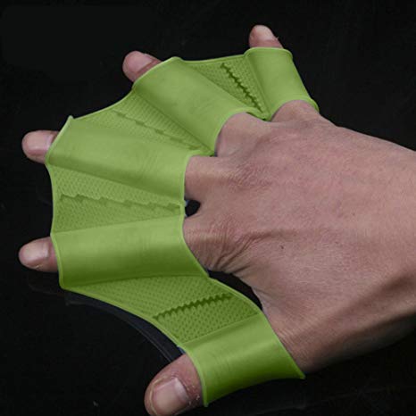 Polytree Silicone Swim Gear Fins Hand Webbed Flippers Training Glove
