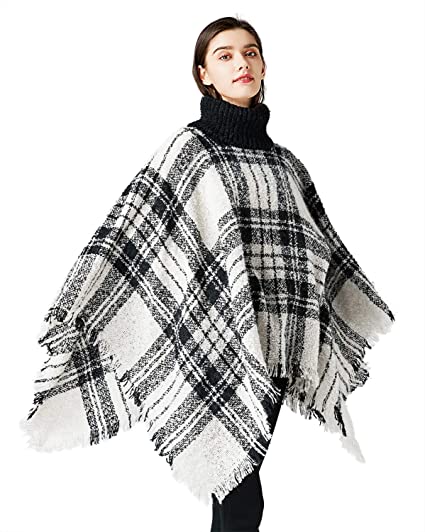 Bellady Women's Pullover Sweaters, Oversized Turtleneck Sweaters Poncho, High Neck Loose Shawl Wrap