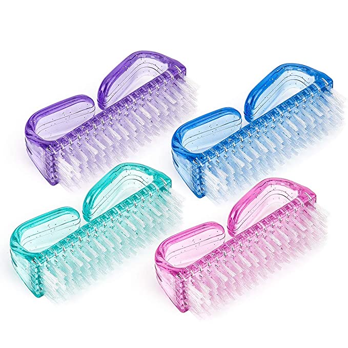 Siasky 4 Pcs Hand Nail Brush Scrubbing Cleaner, Fingernail Scrubbing Cleaning Brushes for Toes(Four Colors)