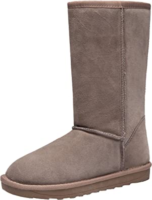 Jeossy Women's 9688 Leather | Winter Snow Boots Warm | Knee High Mid Calf Plush Fuzzy | Tall Shoes