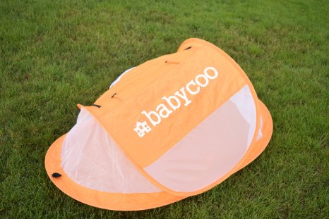 Baby tent, Pop-Up beach tent, Instant travel tent for baby, Protect from sun & bugs (Orange)
