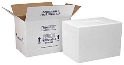 Polar Tech 227C Thermo Chill Insulated Carton with Foam Shipper, Medium, 12" Length x 10" Width x 7" Depth (Case of 2)