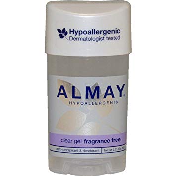 Almay Clear Gel, Anti-Perspirant & Deodorant, Fragrance Free, 2.25-Ounce Stick (Pack of 12)