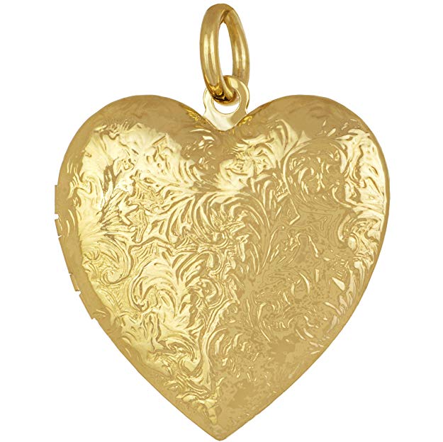 Lifetime Jewelry Antique Heart Locket Necklace That Holds Pictures 24k Gold Plated with Lifetime Replacement Guarantee