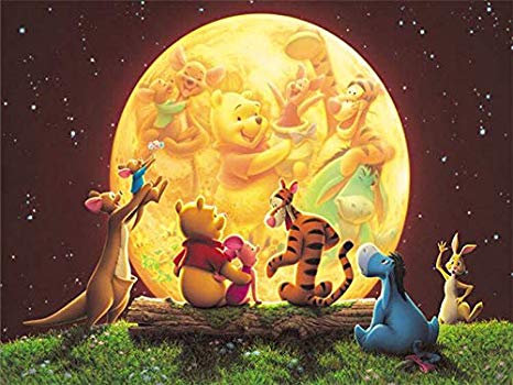 5D Diamond Painting Paint by Numbers Kits for Adult,Full Drill Diamond Embroidery Kit Crystal Rhinestone Embroidery Cross Stitch Arts Craft Supply Canvas Wall Decor Disney Winnie the Pooh 12 X 16 Inch