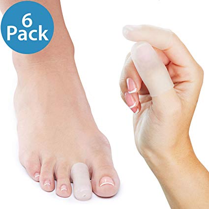 NatraCure Gel Toe Cap and Finger Protector - 6 PACK - (Size: Small/Medium) - Helps Cushion and Reduce Pain from Corns, Blisters, Hammer Toes, and Ingrown Nails