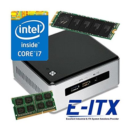 Intel NUC5i7RYH Core i7-5557U NUC System, 16GB DDR3L , 240GB M.2 SSD, WiFi, Bluetooth, Pre-Assembled and Tested by E-ITX