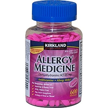 Diphenhydramine HCI 25 Mg - Kirkland Brand - Allergy Medicine and AntihistamineCompare to Active Ingredient of Benadryl® Allergy Generic - 600 Count Personal Healthcare / Health Care