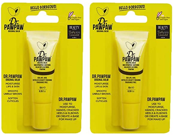 Dr. Pawpaw - Original Clear Balm, Multi-Purpose, No Fragrance Balm, for Lips, Skin, Hair, Cuticles, Nails, and Beauty Finishing (10 ml) (Original, 2 Pack)