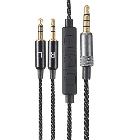 M.Way 1.2M Stylish Multifunctional Replacement Upgrade Audio Cable For Sol Republic Master Tracks HD V8 V10 12 X3 Headphone black