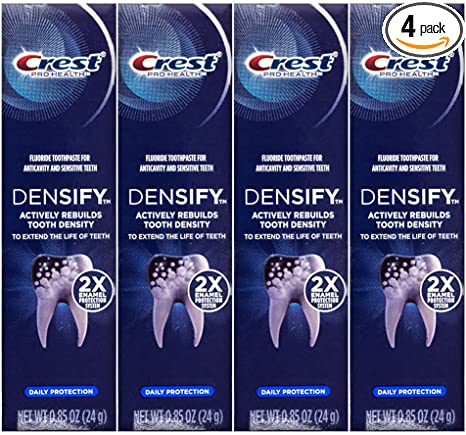 Crest Pro-Health Densify Daily Protection Toothpaste, Travel Size 0.85 oz (24g) - Pack of 4