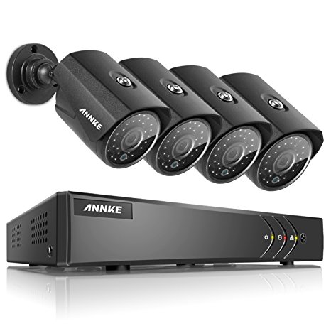 ANNKE 8CH 1080P Lite 5 in1 HD TVI CCTV Security System w/ 4x HD 1280x960P Outdoor Dome Cameras Surveillance Systems, 1.3 Mega-Pixels, Plug n Play, USB Backup, Real HD, WeatherProof Superior Night Vision