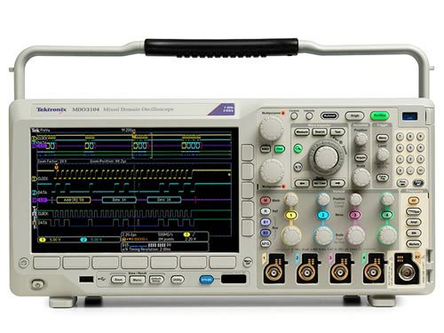 Tektronix MDO3104 1 GHz Mixed Domain Oscilloscope, 4 Analog Channels and 1 GHz Spectrum Analyzer