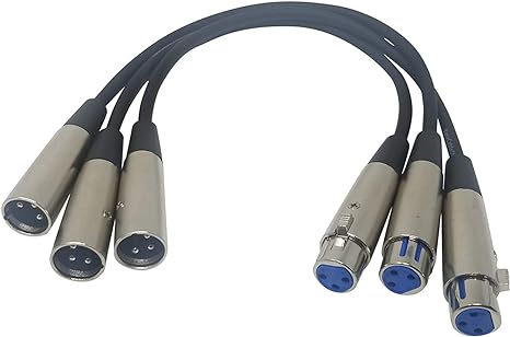 Your Cable Store Three Pack of 1 Foot XLR 3P Male/Female Microphone Cables
