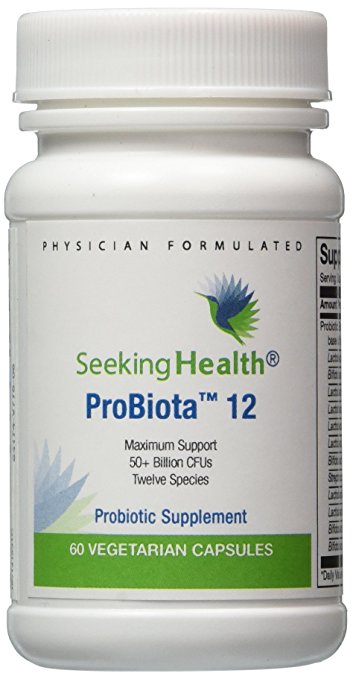 ProBiota 12 Capsules | 60 Vegetarian Capsules | Broad-Spectrum Probiotic Support | 12 Strains | 50  Billion CFU's per Serving | Physician-Formulated | Seeking Health
