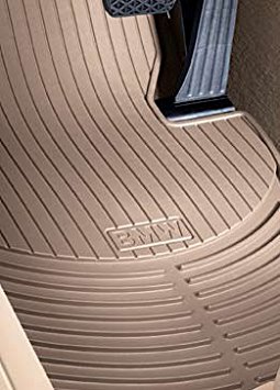 BMW 3 Series (E90) 2006-2012 all-weather rubber floor mats -- FRONT Beige (actual color is light brown)