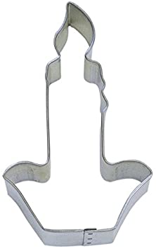 R&M Candle Cookie Cutter, 4-Inch, in Durable, Economical, Tinplated Steel