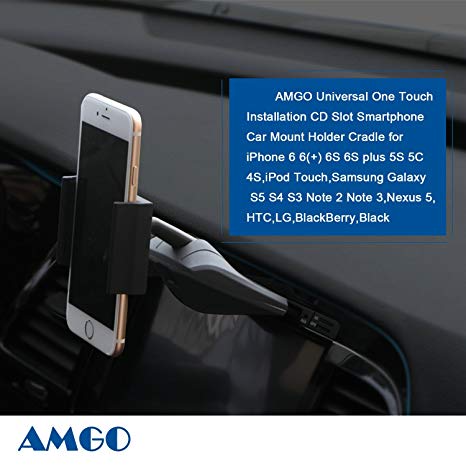 AMGO vehicle-mounted mobile scaffold, suitable for all cars, multi-function, rotated 360 degrees, single hand operation, the CD installation trough, is suitable for the iphone, samsung mobile phones