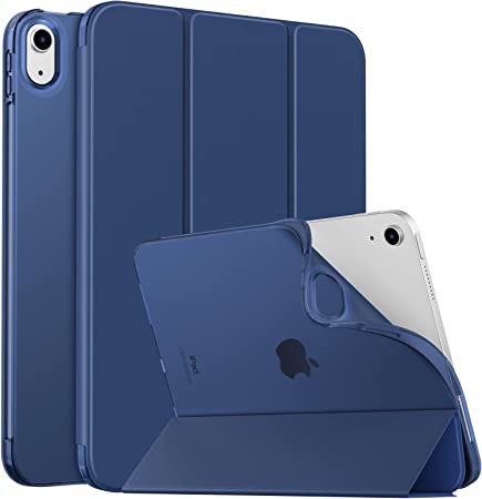 MoKo Case for New iPad 10th Generation Case 2022, iPad 10.9 Case with Soft TPU Translucent Frosted Back Cover, Slim Shell Stand Protective Case with Auto Wake/Sleep, Support Touch ID, Navy Blue