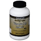 Healthy Origins Vitamin D3 Gels 10 000 Lanolin Gels 360 Count