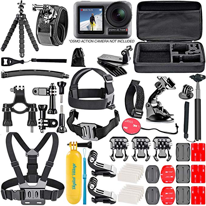 50 Piece Accessory Kit for DJI Osmo Action 4K Camera Action-Cam Bundle