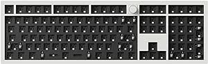 Keychron Q6 Max QMK/VIA Wireless Custom Mechanical Keyboard Barebone Knob Version, Full-Metal Hot-Swappable RGB Backlight 2.4 GHz/Bluetooth/Type-C Wired Gaming Keyboard for Mac/Windows/Linux - White