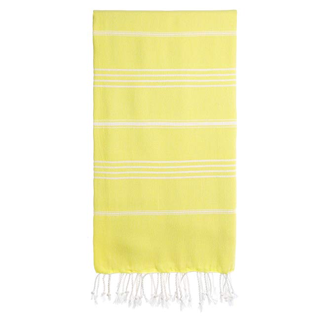 Cacala Pestemal Turkish Bath Towels 37x700 Cotton Light Yellow