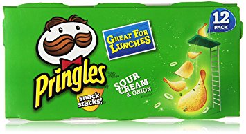 Pringles Sour Cream and Onion Snack Stacks, 0.74 Ounce, 12 count