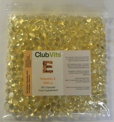 Club Vits Vitamin E 400iu - 365 Capsules GRIP SEAL BAG