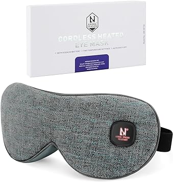Aroma Season Cordless Heated Eye Mask for Dry Eyes Warm Compress for Stye Blepharitis Chalazion MGD, Heat Therapy to Unclog Gland, Relaxing Sleep Mask Machine Washable Perfect Light Blocked