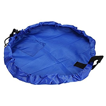 AVAWO Children's Play Mat and Toys Storage Bag - 60inch Kids Playbag Toys Organizer Quick Pouch. Great for Storing Small and Medium Size Toy, Portable, Sturdy - Blue