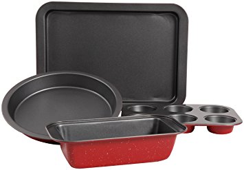 Sunbeam Gibson Home Sunbeam Redmond 5 Piece Non-Stick Bakeware Set, Red