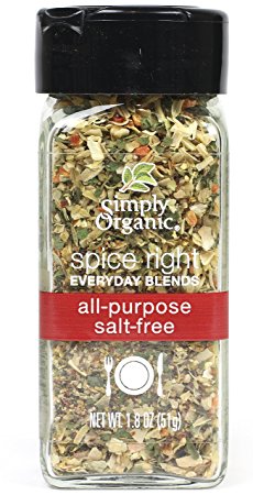 Simply Organic Spice Right Everyday Seasoning Blends, All-purpose Salt-free, 1.8 Ounce