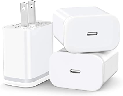LUOATIP 3-Pack 20W USB C Fast Charger Replacement for iPhone 12/12 Mini/12 Pro/12 Pro Max, PD 3.0 Wall Plug Cube Power Delivery Block Adapter Box Brick for Phone 11 Pro Max SE 2020, iPad, AirPods Pro