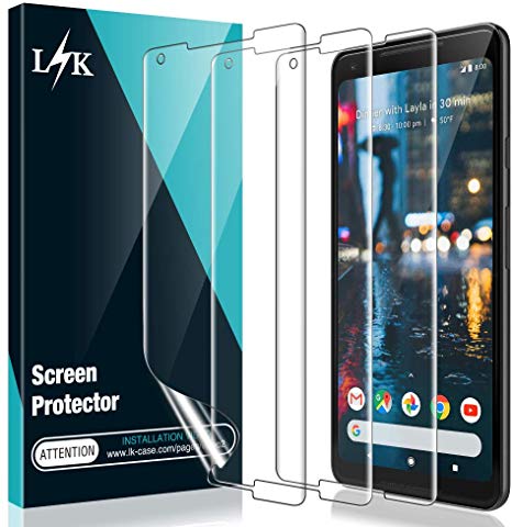 [3 Pack] L K Screen Protector for Google Pixel 2 XL, [Self Healing] [Full Coverage] HD Effect Flexible Film, Lifetime Replacement Warranty