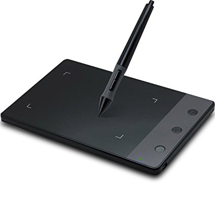 HUION H420 USB Writing Drawing Graphics Design Tablet Board with Wireless Digital Pen (Black)