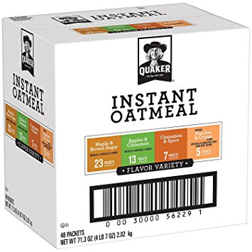 Quaker Instant Oatmeal Variety Pack, Breakfast Cereal, 48 Count