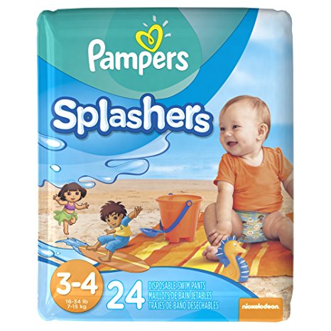 Pampers Splashers Diapers - Size 3-4 - 24 ct