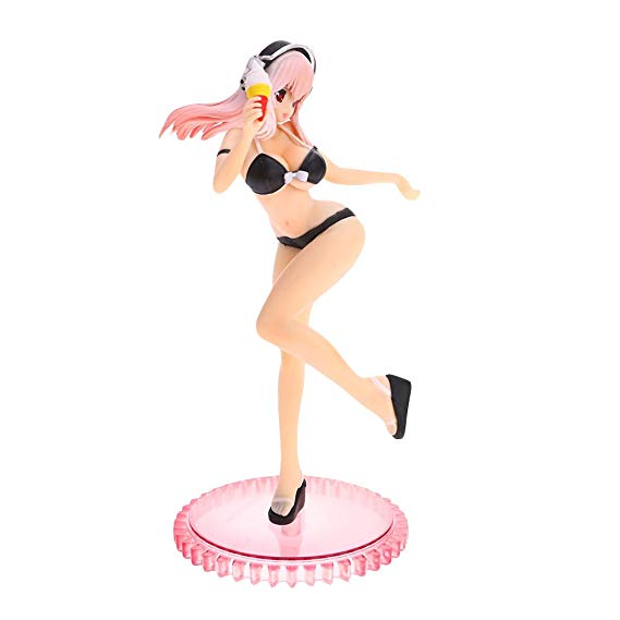 Bowinr Hatsune Miku PVC Figure (Swimsuit Version), Premium Collectible Kawaii Anime Girls Action Figure( Super Sonico)