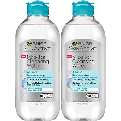 Garnier Skinactive Micellar Cleansing Water for Waterproof Makeup, 2 Count