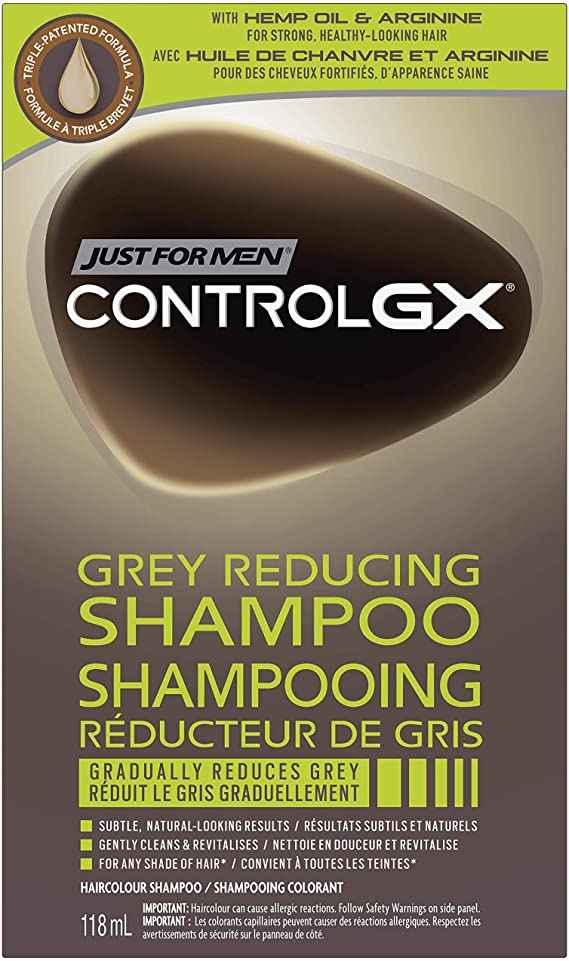 Just For Men Control GX Grey Reducing Shampoo, Gradually Colors Hair, 118ml