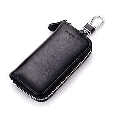 Mens Womens Premium Leather Car Key Holder Bag Keychain Case Wallet