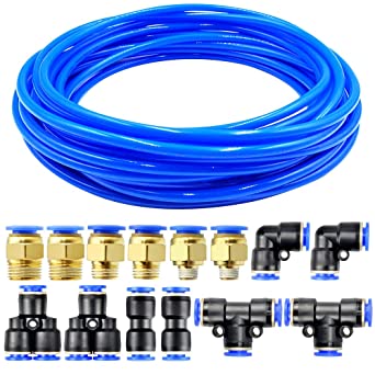 Tailonz Pneumatic 10mm OD 6.5mm ID Polyurethane PU Air Hose Pipe Tube Kit 10 Meter 32.8ft